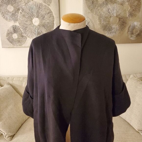 Alfani Shawl-Collar Short-Sleeve Cardigan size Small in Black - NEW - Picture 4 of 12